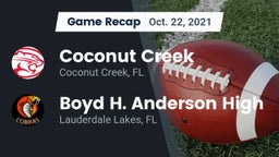 Recap: Coconut Creek  vs. Boyd H. Anderson High 2021