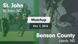 Matchup: St. John vs. Benson County 2016
