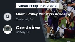 Recap: Miami Valley Christian Academy vs. Crestview  2018