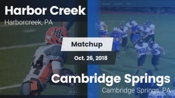 Matchup: Harborcreek vs. Cambridge Springs  2018