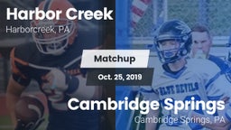 Matchup: Harborcreek vs. Cambridge Springs  2019