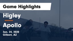 Higley  vs Apollo  Game Highlights - Jan. 24, 2020