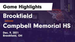Brookfield  vs Campbell Memorial HS Game Highlights - Dec. 9, 2021