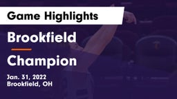 Brookfield  vs Champion  Game Highlights - Jan. 31, 2022