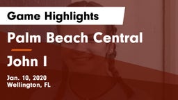 Palm Beach Central  vs John I Game Highlights - Jan. 10, 2020