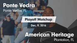 Matchup: Ponte Vedra High vs. American Heritage  2016