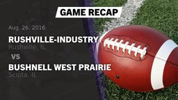 Recap: Rushville-Industry  vs. Bushnell West Prairie 2016