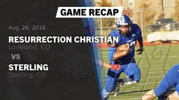 Recap: Resurrection Christian  vs. Sterling  2016