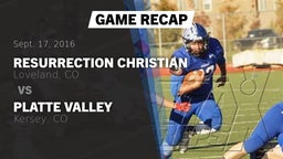 Recap: Resurrection Christian  vs. Platte Valley  2016