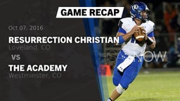 Recap: Resurrection Christian  vs. The Academy 2016