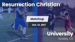 Matchup: Resurrection Christi vs. University  2017