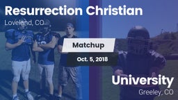 Matchup: Resurrection Christi vs. University  2018