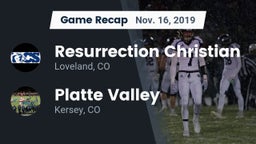Recap: Resurrection Christian  vs. Platte Valley  2019