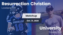 Matchup: Resurrection Christi vs. University  2020