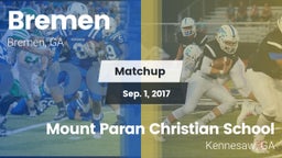 Matchup: Bremen vs. Mount Paran Christian School 2017