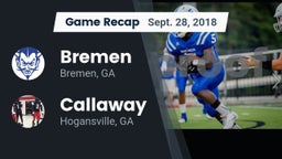 Recap: Bremen  vs. Callaway  2018