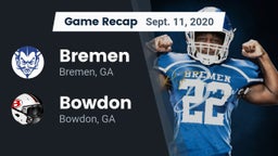 Recap: Bremen  vs. Bowdon  2020