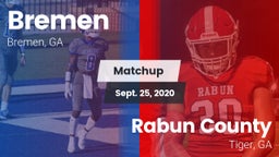Matchup: Bremen vs. Rabun County  2020