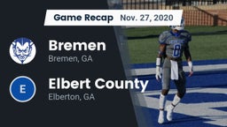 Recap: Bremen  vs. Elbert County  2020