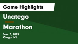 Unatego  vs Marathon Game Highlights - Jan. 7, 2023