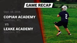 Recap: Copiah Academy  vs. Leake Academy  2016