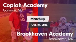 Matchup: Copiah Academy vs. Brookhaven Academy  2016