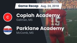 Recap: Copiah Academy  vs. Parklane Academy  2018