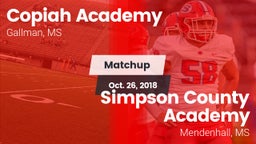 Matchup: Copiah Academy vs. Simpson County Academy 2018