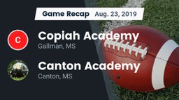 Recap: Copiah Academy  vs. Canton Academy  2019