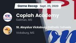 Recap: Copiah Academy  vs. St. Aloysius Vicksburg Catholic Schools 2020