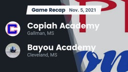 Recap: Copiah Academy  vs. Bayou Academy  2021