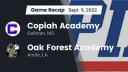 Recap: Copiah Academy  vs. Oak Forest Academy  2022
