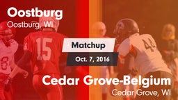 Matchup: Oostburg vs. Cedar Grove-Belgium  2016