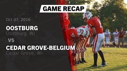 Recap: Oostburg  vs. Cedar Grove-Belgium  2016