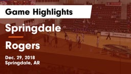 Springdale  vs Rogers  Game Highlights - Dec. 29, 2018