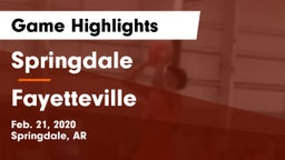 Springdale  vs Fayetteville  Game Highlights - Feb. 21, 2020