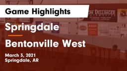 Springdale  vs Bentonville West  Game Highlights - March 3, 2021