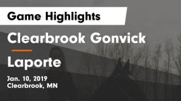 Clearbrook Gonvick  vs Laporte Game Highlights - Jan. 10, 2019