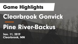Clearbrook Gonvick  vs Pine River-Backus Game Highlights - Jan. 11, 2019