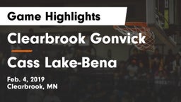 Clearbrook Gonvick  vs Cass Lake-Bena  Game Highlights - Feb. 4, 2019