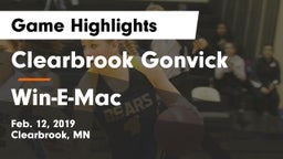 Clearbrook Gonvick  vs Win-E-Mac Game Highlights - Feb. 12, 2019