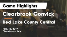Clearbrook Gonvick  vs Red Lake County Central Game Highlights - Feb. 18, 2019