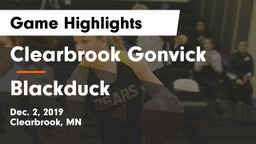 Clearbrook Gonvick  vs Blackduck  Game Highlights - Dec. 2, 2019