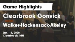 Clearbrook Gonvick  vs Walker-Hackensack-Akeley  Game Highlights - Jan. 14, 2020