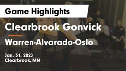 Clearbrook Gonvick  vs Warren-Alvarado-Oslo  Game Highlights - Jan. 31, 2020