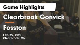 Clearbrook Gonvick  vs Fosston  Game Highlights - Feb. 29, 2020