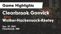 Clearbrook Gonvick  vs Walker-Hackensack-Akeley  Game Highlights - Jan. 29, 2021