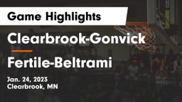 Clearbrook-Gonvick  vs Fertile-Beltrami  Game Highlights - Jan. 24, 2023