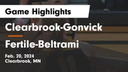 Clearbrook-Gonvick  vs Fertile-Beltrami  Game Highlights - Feb. 20, 2024