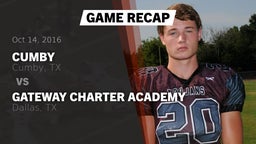 Recap: Cumby  vs. Gateway Charter Academy  2016
